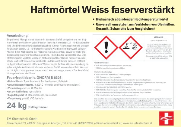 Grafitherm Haftmörtel weiß mit Fasern 24kg – Bild 2