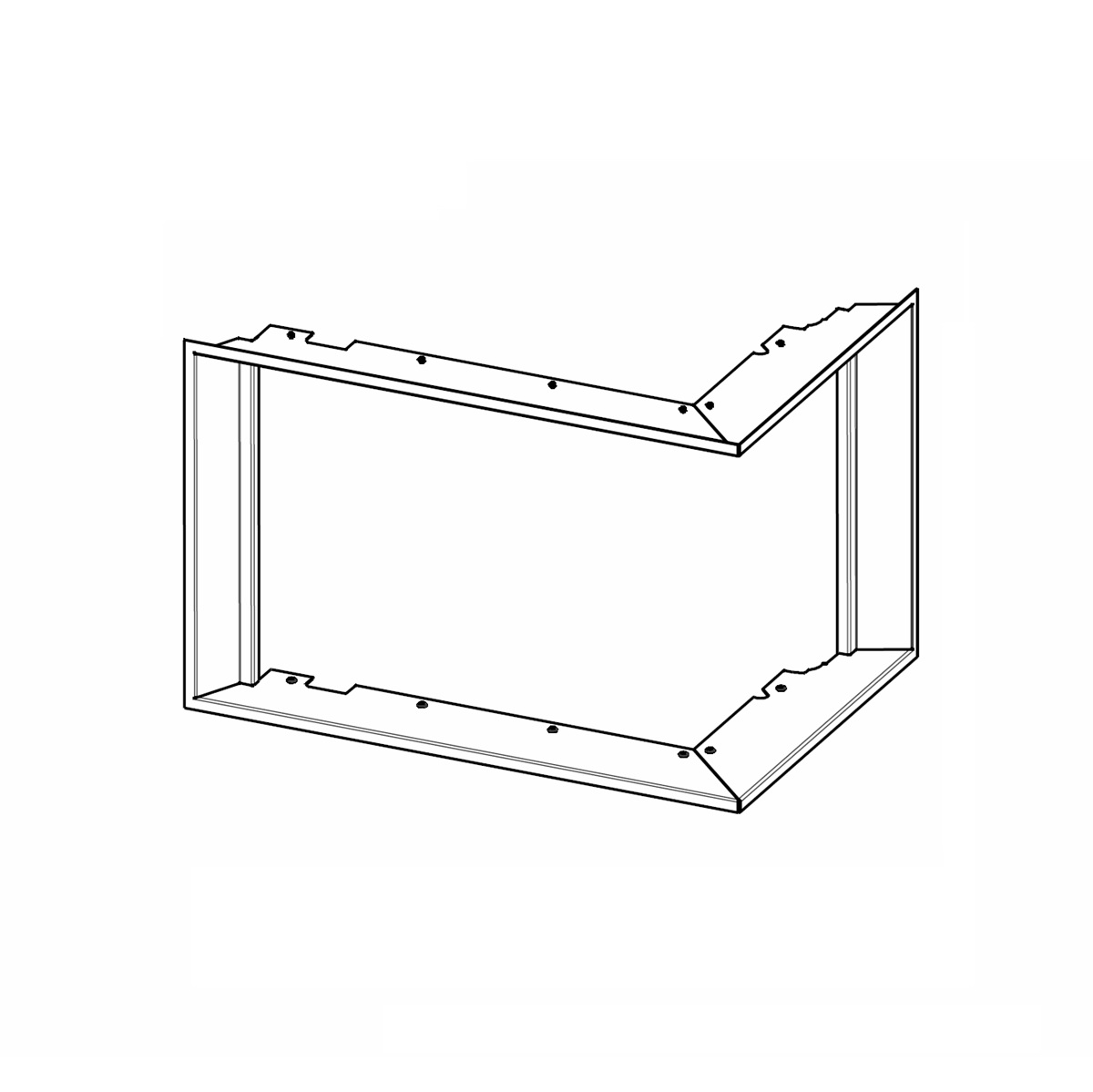 Blendrahmen 2×45° zu KE 65/51/40 rechts/links