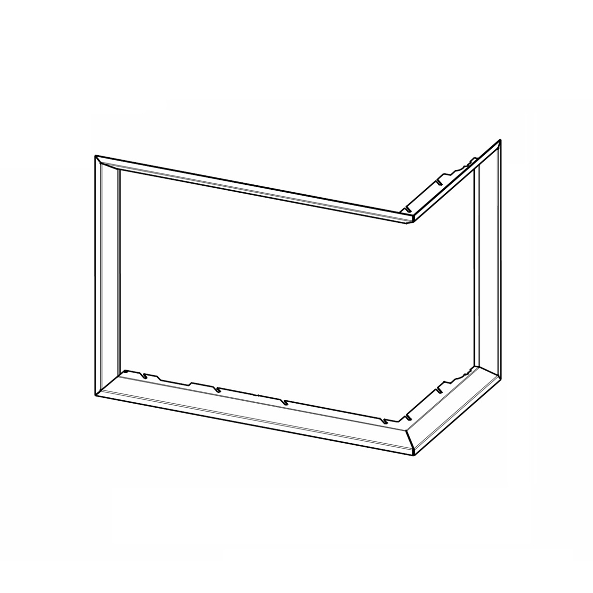 Blendrahmen 2×45° für KE 60/44/33F rechts/links
