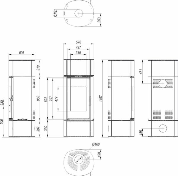 ORBIS EXTENTO F schwarz, mit Aufsatz – Bild 2