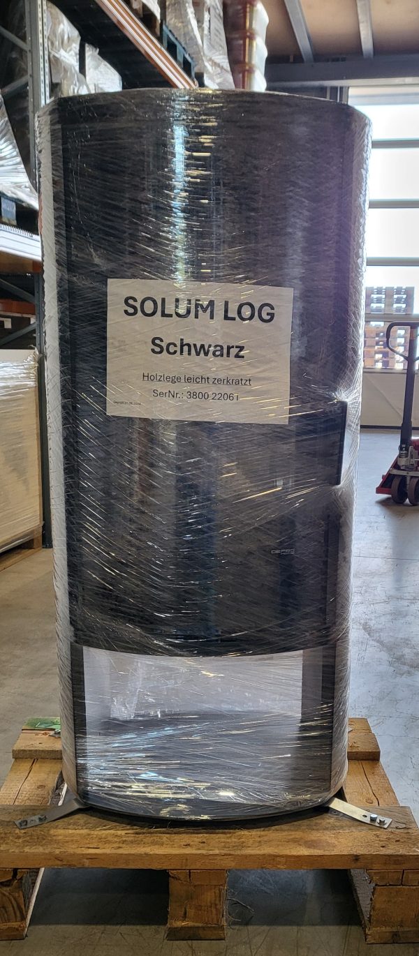 B-WARE SOLUM LOG schwarz mit Holzfach